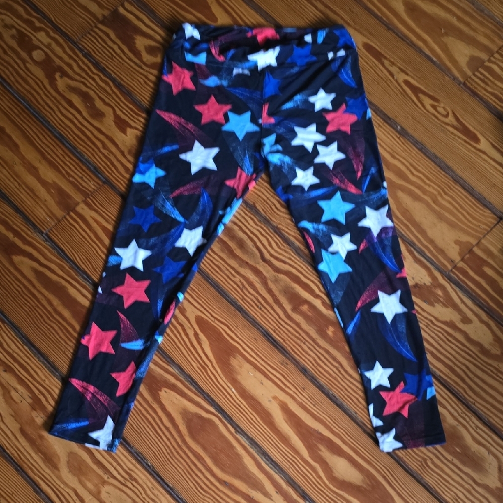 LuLaRoe Kids Leggings with Red, Blue, and White Stars
